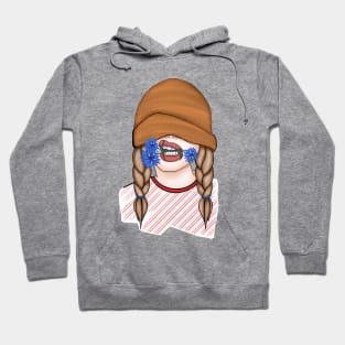 Funny girl with cornflowers Hoodie